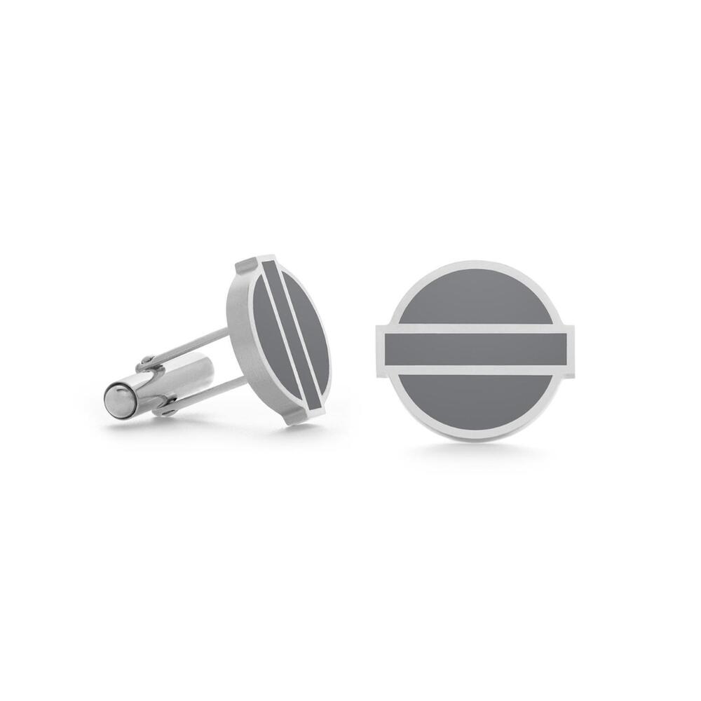 NEW MISSION ATELIER men's fusion cufflinks in gray enamel